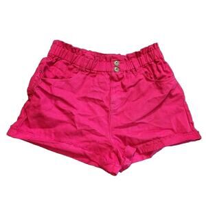 A Loves A Red Denim Shorts Size 31 Paperbag Cuffed